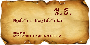 Nyári Boglárka névjegykártya